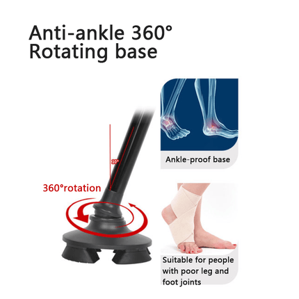 Collapsible Adjustable Height Cane With LED Light Alert Button Walking