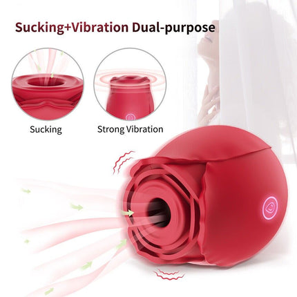 Discreet 10 Speed Personal Massage Rose Vibrator sucking Massager for