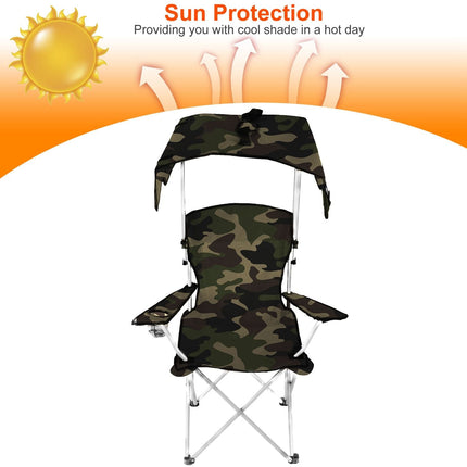 Foldable Beach Canopy Chair Sun Protection Camping Lawn Canopy Chair