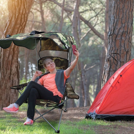 Foldable Beach Canopy Chair Sun Protection Camping Lawn Canopy Chair
