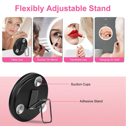 30X Magnifying Mirror With Light 3 Colors Dimmable Brightness Included