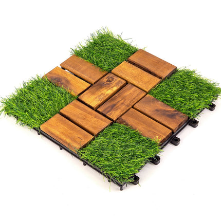 Acacia Wood Assembled Flooring , 10pack, 12 in. x 12 in.