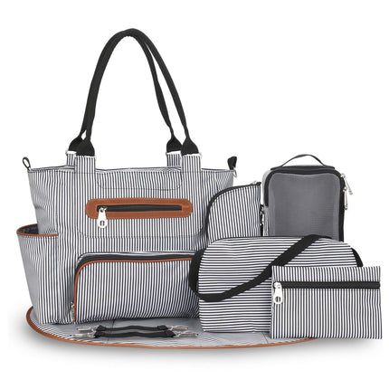 8Pcs Baby Nappy Diaper Bags Set for Mom Dad Mummy Handbags
