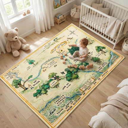 4x6 Cute Woodland Nursery Rugs for Girls Boys Neutral Non Slip