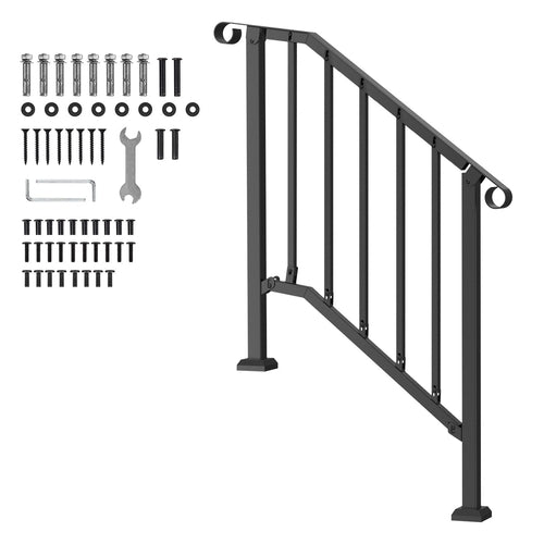 Handrails for Outdoor Steps, 2-3 Step Stair Hand Rail Kit,