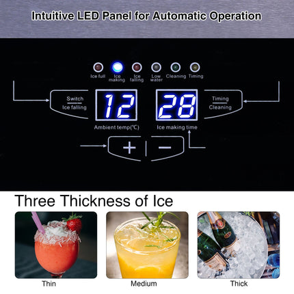 Commercial Ice Maker Machine, 90/110LBS/24H Under Counter Ice Maker,