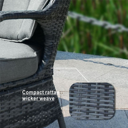 Direct Wicker 7 PCS Patio Gas Firepit and Ice Container Rectangle