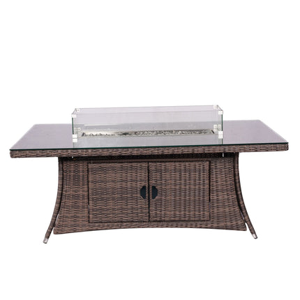 Direct Wicker Outdoor Rattan 50,000BTU Propane Gas Fire Pit Table