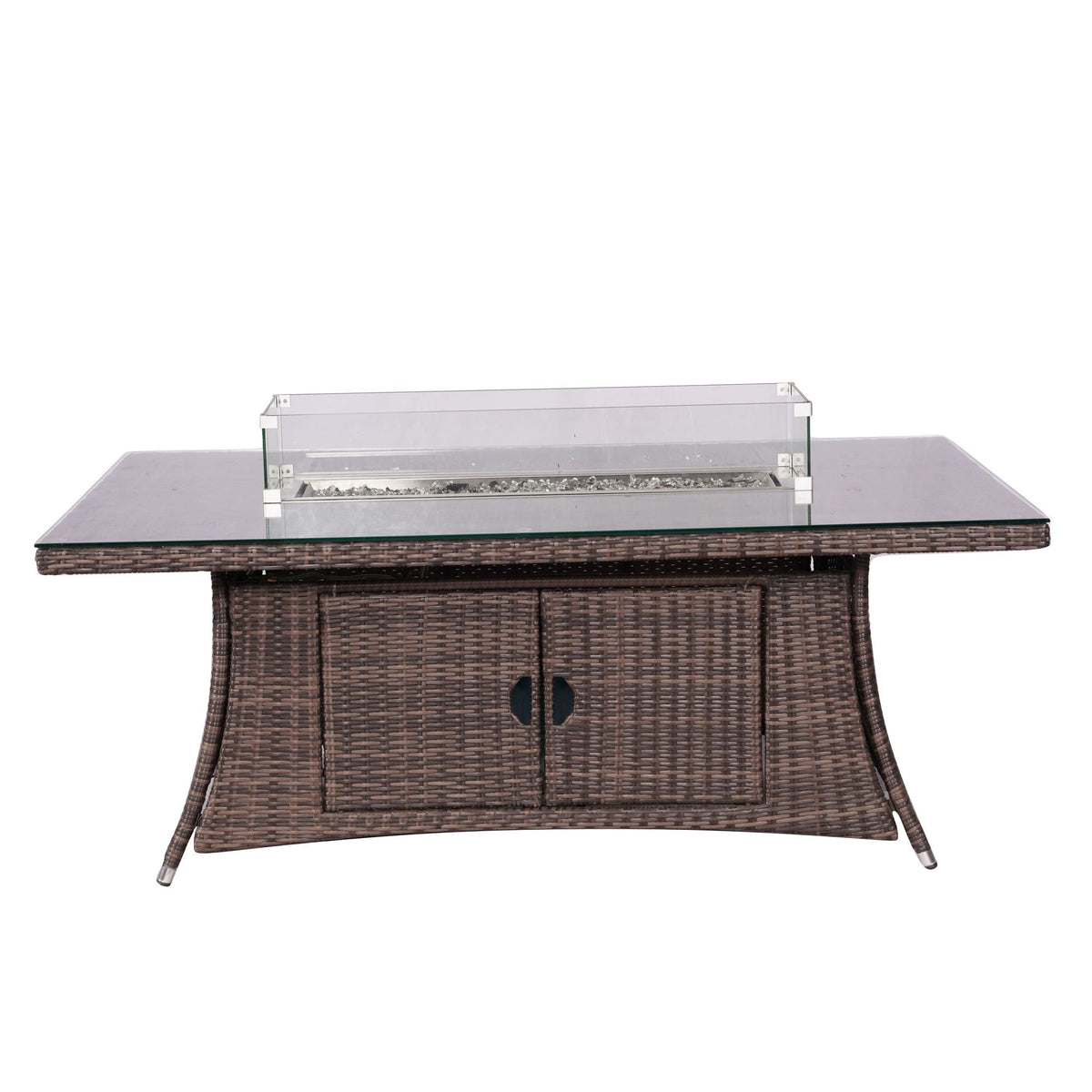 Direct Wicker Outdoor Rattan 50,000BTU Propane Gas Fire Pit Table