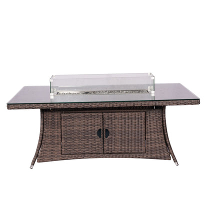 Direct Wicker Outdoor Rattan 50,000BTU Propane Gas Fire Pit Table