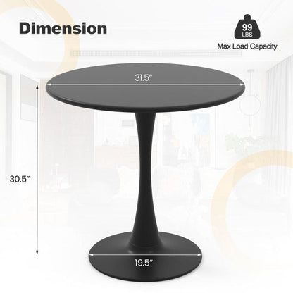 31.5 Inch Round Dining Table with Anti-Slip PP Ring