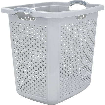 2.5 Bushel Extra Large Plastic Laundry Hamper, Soft Silver, Adult /