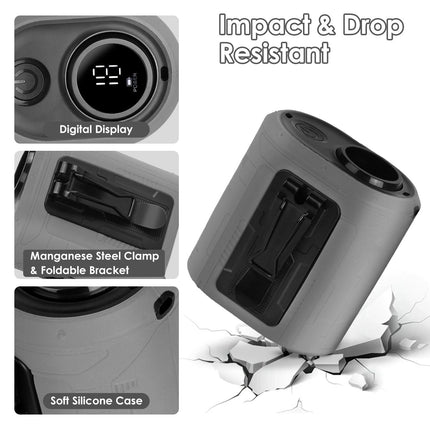 5 In 1 Portable Waist Clip Fan With 5 Speeds Flashlight 10000mAh