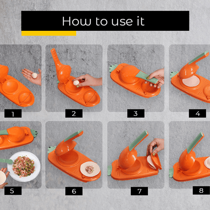 2-in-1 Manual Dough Press. Dumpling Empanada Pastries Maker