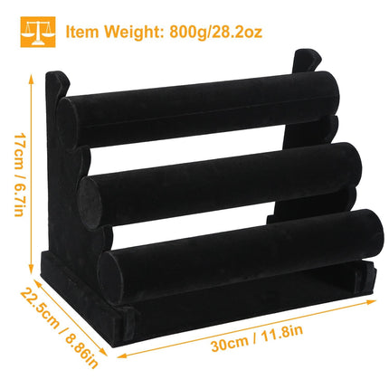 3-Tier Velvet Jewelry Stand Removable Bracelet Holder Watch Jewelry