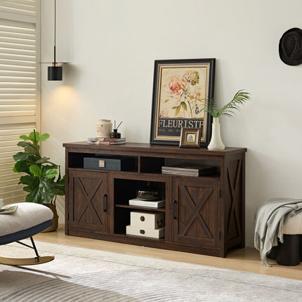 Farmhouse Barn door TV Media Stand Modern Entertainment Console for TV