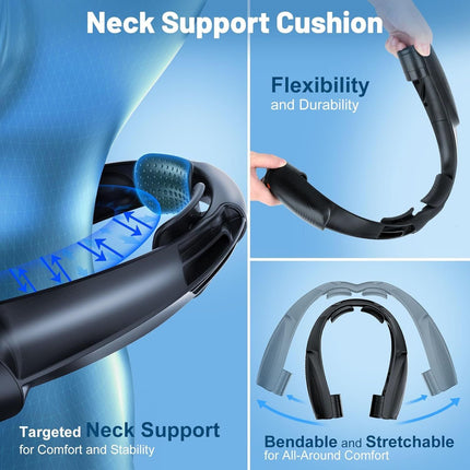 Portable Neck Fan with 6 Powerful Speeds, 8000mAh Battery Operated