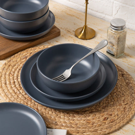 12-Piece Stoneware Dinnerware Sets with Mugs | Microwave & Dishwasher