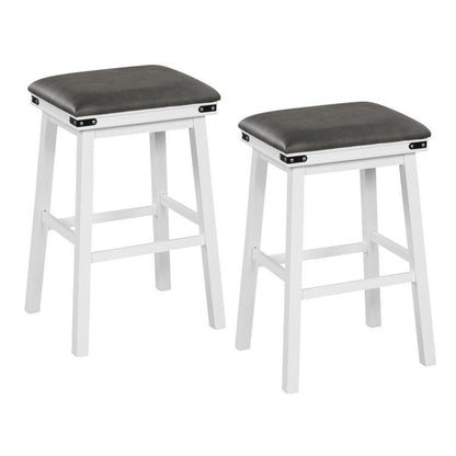 Set of 2 24/30 Inch Dining Bar Stool with Acacia Wood Frame