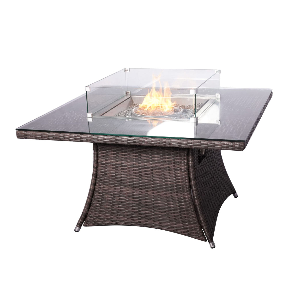 Direct Wicker Outdoor Rattan 50,000BTU Propane Gas Fire Pit Table