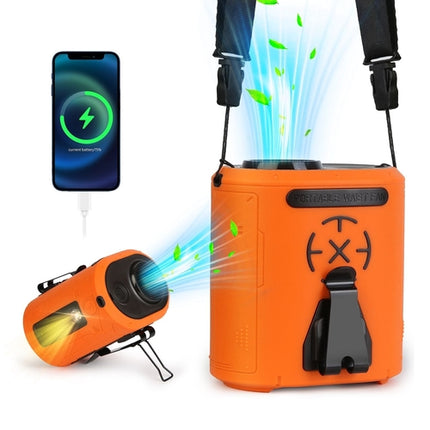 5 In 1 Portable Waist Clip Fan With 5 Speeds Flashlight 10000mAh