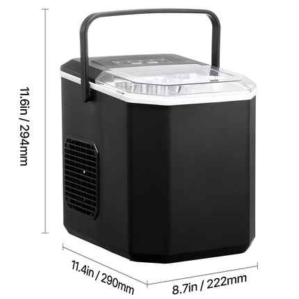 Countertop Ice Maker, 9 Cubes Ready in 6 Mins, 26lbs in 24Hrs,