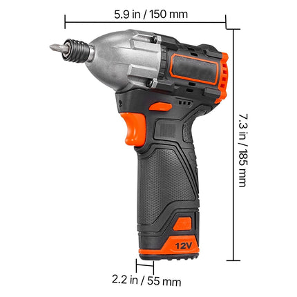 Impact Driver, 1/4 Inch, 3000 RPM Max Speed, 12 V Brushless Motor,