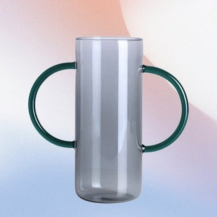 Dual-handle Dopamine Glass Flower Vase - Whimsical Table Setting