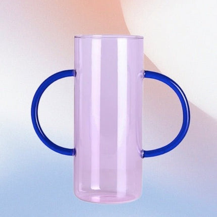 Dual-handle Dopamine Glass Flower Vase - Whimsical Table Setting