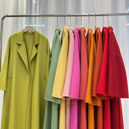 Water Ripple Cashmere Women's Long Reversible Coat – Luxury &