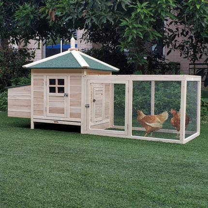 Wooden Chicken Coop With Nesting Box, Cute Outdoor Hen House With