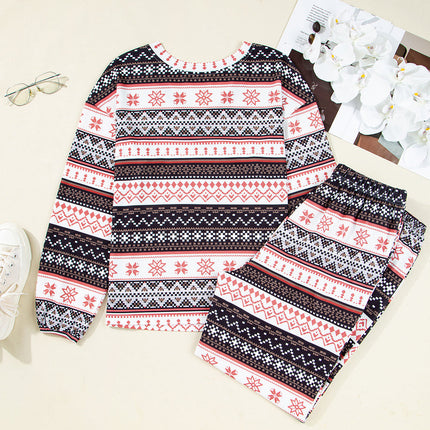 Christmas Geometric Pullover and Pants Lounge Set