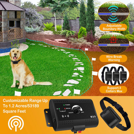 1Set Electric Dog Fence System Pet Tone Shock Boundary Containment