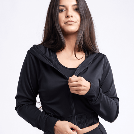 JupiterGear Athletic Zip-Up Crop Hoodie Jacket