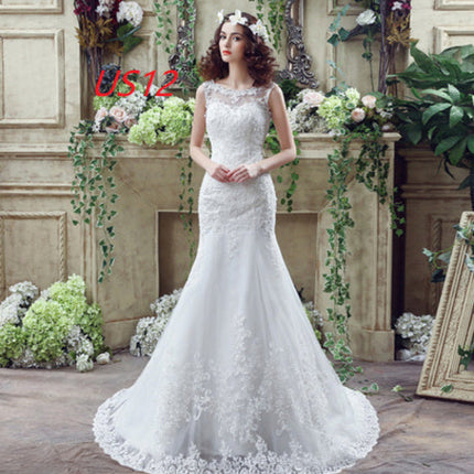 Bride Trailing Wedding Dress sexy Lace Mermaid Wedding DressW