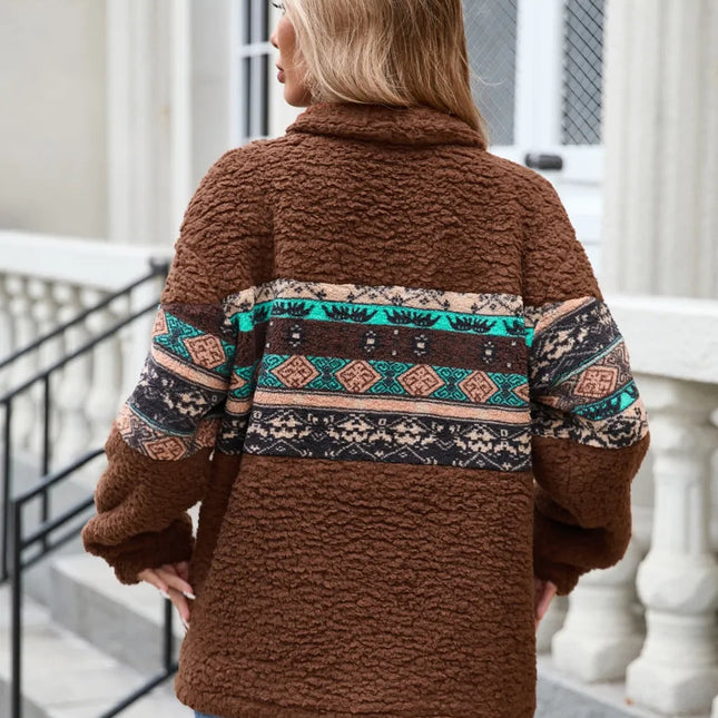 Half Zip Long Sleeve Fuzzy Top