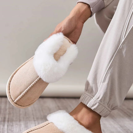 Faux Fur Round Toe Slippers