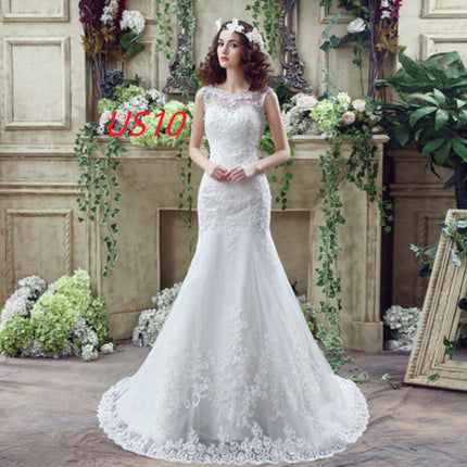 Bride Trailing Wedding Dress sexy Lace Mermaid Wedding DressW