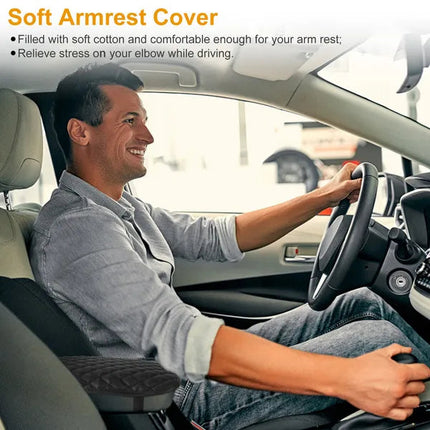Car Armrest Pad Cover PU Leather Auto Center Console Seat Box Cover