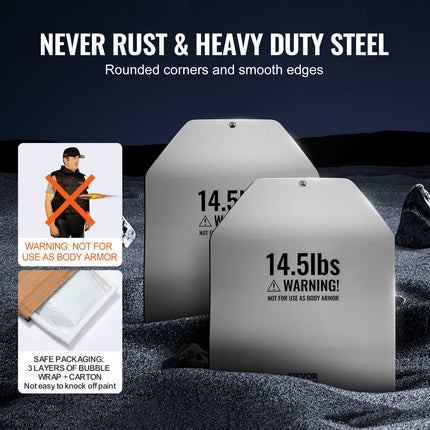 Curved Weight Vest Plates, 14.5 LB Pairs, Premium Steel Weighted