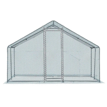 10 X 10 Ft Large Metal Chicken Coop, Walk-in Poultry Cage Chicken Hen