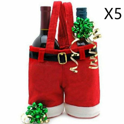 Wool Fabric Merry Christmas Gifts Santa Pants Christmas Candy Gift Bag