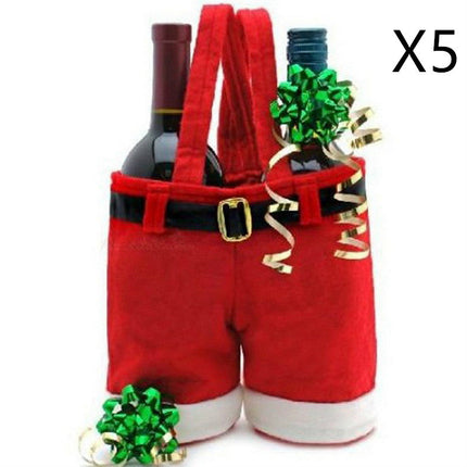 Wool Fabric Merry Christmas Gifts Santa Pants Christmas Candy Gift Bag