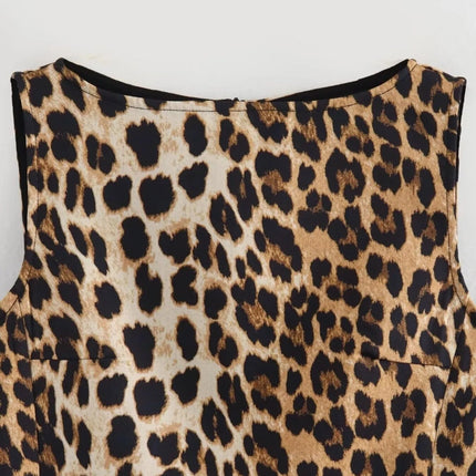 Leopard Print Sleeveless : Mini Dress