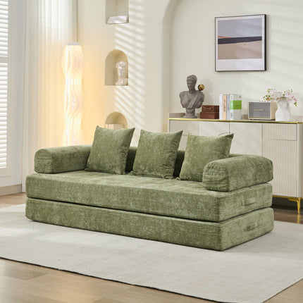 Comfy Convertible Folding Mattress Couch, Floor Sofa Bed, Chenille