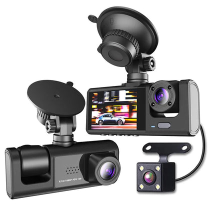 Car Dual Lens Dash Cam HD 1080P Front Rear Inside Video Recorder