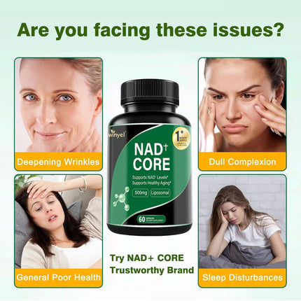 60 Capsules Of High-concentration Liposomal NAD Enhancer - Energy,