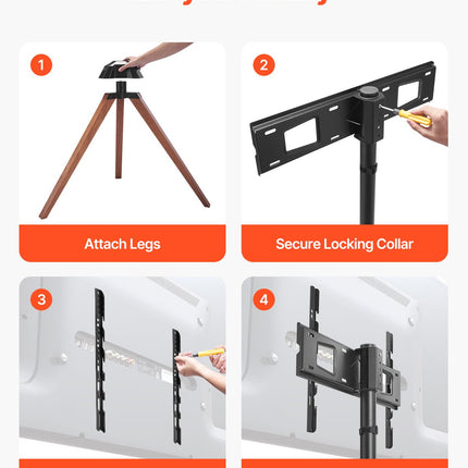 Tripod Easel TV Stand, For 40-65 Inch Flat Screen/Curved TVs Up To 99