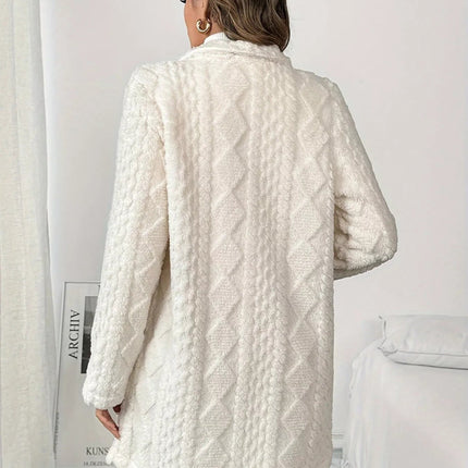 Fleece Double-Breasted Longline Coat