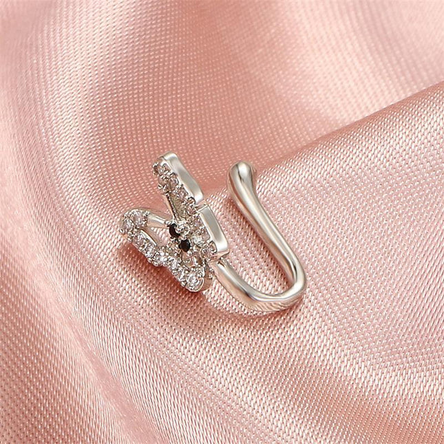 Personalized U-Shaped Diamond-Studded Butterfly European And American